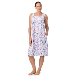 Women's Aria Floral White and Pink Waltz Nightgown, 2XL, NWT With Pockets!